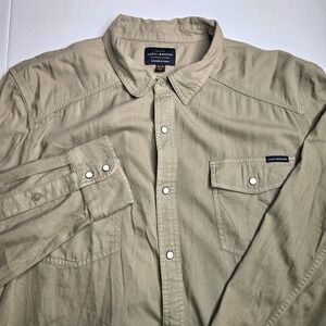 LUCKY BRAND‎ Men's XL NWT Pearl Snaps Long Sleeve Green Shirt -975